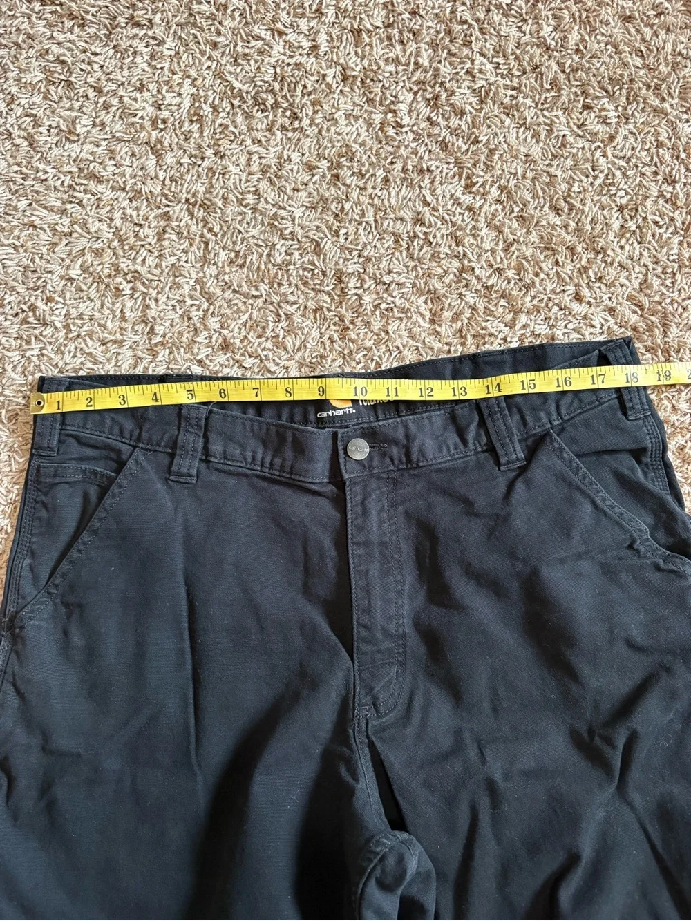 Carhartt Men’s Black Canvas Pants Relaxed Fit size 38x32